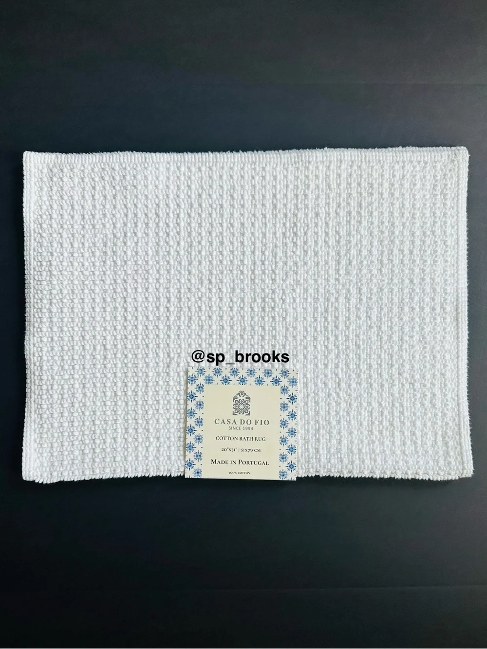 🎁CASA DO FIO Bath Rug by Piscatextil -Made in Portugal Cotton Rug White -20”x31”